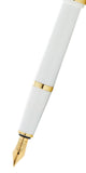 Bailey Light™ Polished White Resin and Gold Tone Fine Nib Fountain Pen
