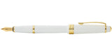 Bailey Light™ Polished White Resin and Gold Tone Fine Nib Fountain Pen