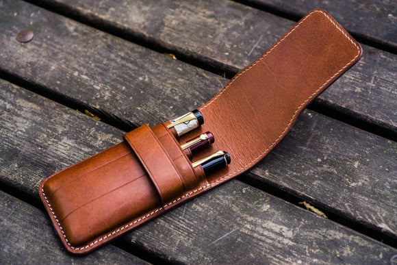 Galen Leather Co. Flap Pen Case for Three Pens - Premium  from Federalist Pens and Paper - Just $49.99! Shop now at Federalist Pens and Paper
