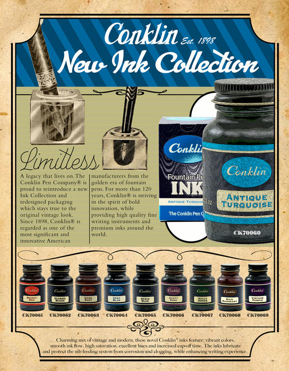 (New!) Conklin FP Inks!! - Premium  from Federalist Pens and Paper - Just $15! Shop now at Federalist Pens and Paper